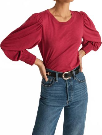 Nation Ltd Loren Peasant Tee In Sangria