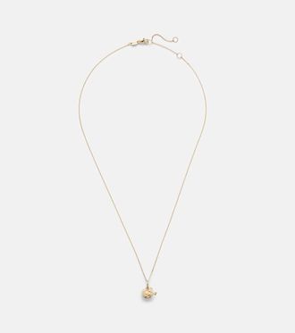 Stone and Strand Collana Puffer Fish in oro 14kt (585/1000) con diamanti