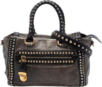 Prada Pre-owned Handbags, female, Gray, Size: ONE SIZE Pre-owned Vintage Satchel