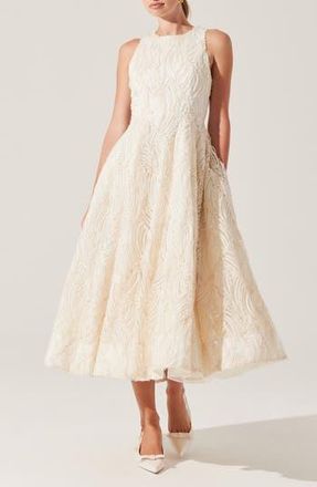 ASTR the Label Lillemor Texture Sleeveless Maxi Dress in Cream at Nordstrom Rack, Size Large