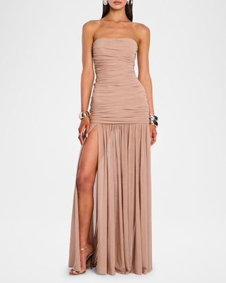 Retrof&ecirc;te Adele Ruched Strapless Maxi Dress