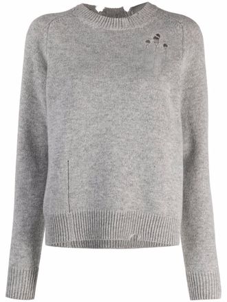 Maison Margiela distressed side-slit jumper - women - Elastane/Wool - S - Grey
