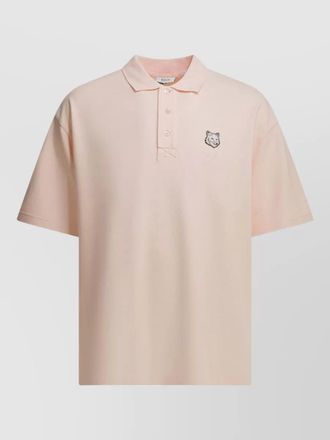 Maison Kitsun&eacute; fox head polo shirt buttoned front