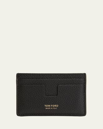 Tom Ford Mens Leather T-Line Classic Card Holder