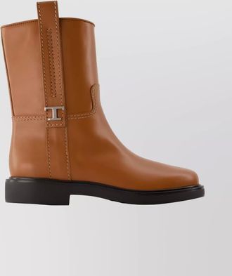 Tod's gomma 20l leather ankle boots block heel