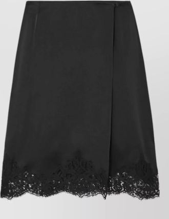Stella McCartney lace trim satin skirt back slit
