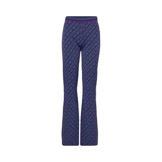 Diane Von F&uuml;rstenberg Geruite Slip-On Broek - Dames - Wijde Broeken - Veelkleurig - W26 - Polyester - Broeken