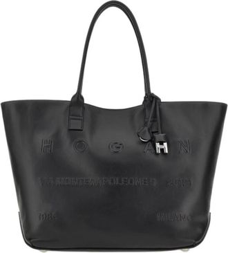 Hogan Small Address Tote Bag - Dames - Shoppers - Zwart - ONE Size - Leer - Tassen