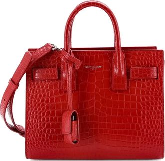 Saint Laurent Sac de Jour NM Bag Crocodile Embossed Leather Nano satchel - Rood