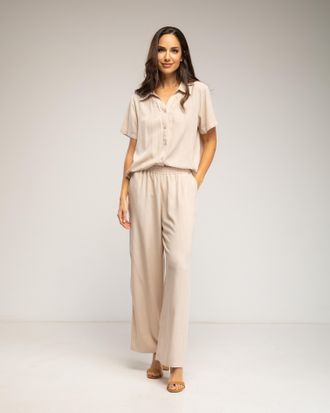 Tantra Set van overhemd con korte mouwen en elastische broek met zakken