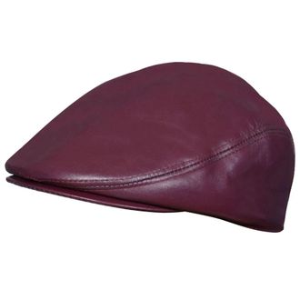 TruClothing Real Leather Flat Cap Ivy Newsboy Peaked Golf Cabbie Hat