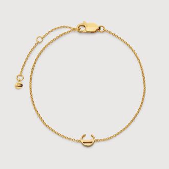 Monica Vinader Gold Initial C Chain Bracelet