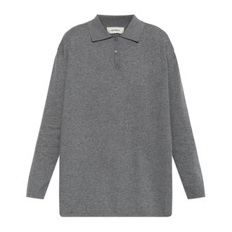 Lisa Yang V-neck Knitwear, female, Gray, Size: XS Polo Caisa