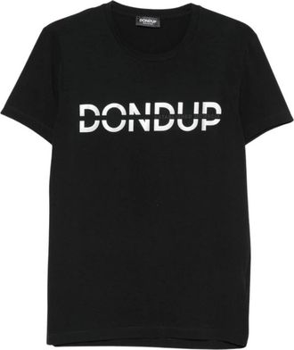 Dondup T-shirt met ronde hals - Heren - T-shirts - Zwart - 2XL - Katoen - Tops
