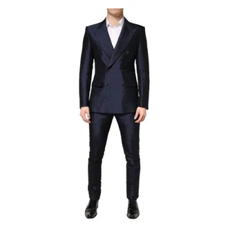 Dolce & Gabbana Double Breasted Suits, male, Blue, Size: M Sicilia 2 Piece Suit