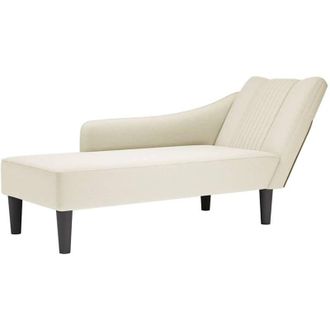 vidaXL Chaise Longue Con Reposabrazos Derecho Terciopelo Crema Vidaxl