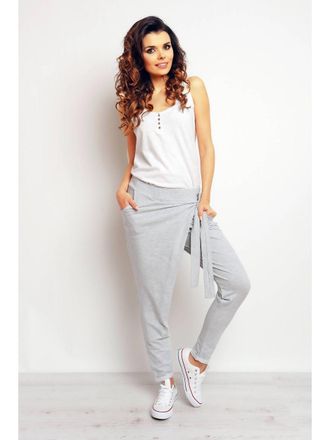 OEM Pantalones Deportivos De Estilo Streetwear Con Tiro Bajo, Gris Jaspeado, Talla L/xl