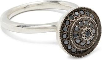 Rosa Maria Anello in argento sterling e diamanti neri