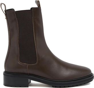 Aeyde pull-tab chelsea boots - women - Calf Leather/Calf Leather/Rubber - 37 - Brown