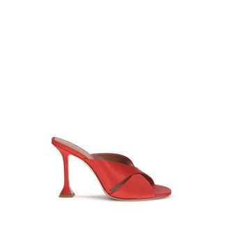 Amina Muaddi Multicolor Silk Stiletto Heel Womens Sandals