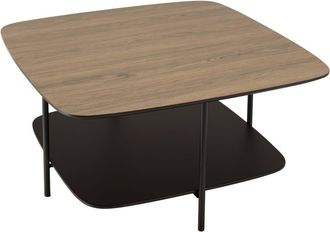 Macabane Mesa de centro de 2 tableros MM en bimaterial con patas de metal