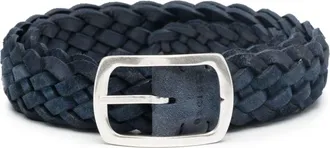 Orciani braided leather belt - men - Calf Leather - 110 - Blue