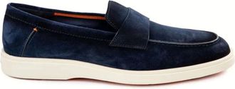 Santoni Stijlvolle Loafers - Heren - Loafers - Blauw - 44 EU - Leer - Schoenen