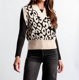 Kerisma Bozoma V-Neck Vest In Black/ecru