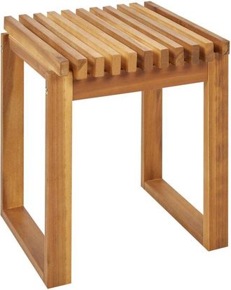 Beliani Mesa De Balc&oacute;n Moderna R&uacute;stica Para Exterior De Madera De Acacia 40 X 40 Cm Bellano