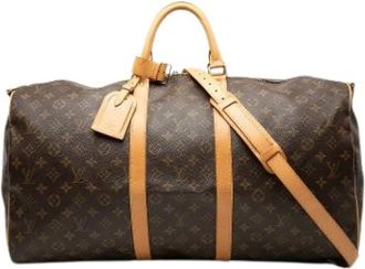 Louis Vuitton Pre-owned Weekend Bags, female, Brown, Size: ONE SIZE Pre-owned Keepall Bandouliere 55