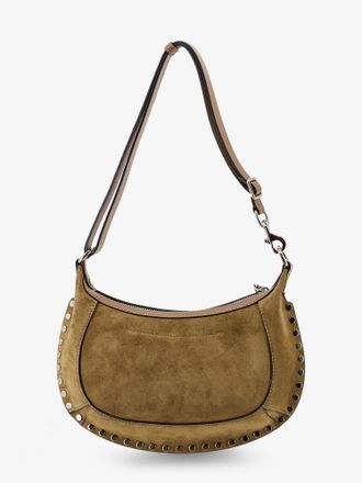 Isabel Marant Womens Shoulder Bag Oskan Moon Suede Brown Leather
