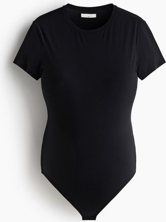 H&M MAMA Kurzarmbody aus Mikrofaser - Schwarz