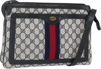 Gucci Pre-owned Vintage Cross Body Bag - Dames - Vintage Schoudertas - Blauw - ONE Size - Leer - Vintage