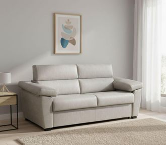 Dmora Dmora - Sof&aacute; Cama 2 Plazas Fisciano, Sof&aacute; Convertible Para Sal&oacute;n, Acolchado, Desenfundable, Calidad 100% Made In Italy, 205x95 H100 Cm, Beige
