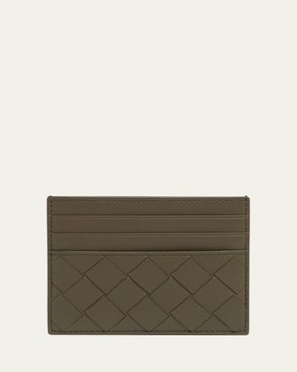 Bottega Veneta Mens Intrecciato 15 Leather Card Holder