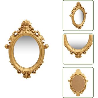 vidaXL The Living Store Specchio da Parete Stile Castello 56x76 cm Oro - Specchio in legno