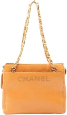 Chanel Pre-owned Shoulder Bags, female, Orange, Size: ONE SIZE Pre-owned Vintage Tote Bag