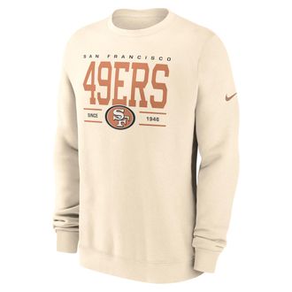 Nike San Francisco 49ers Club Nike Mens NFL Pullover Crew in Brown | NKPV15A9B-Y9M