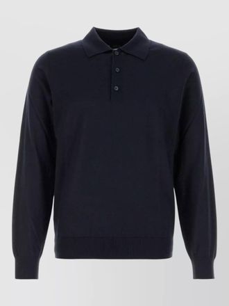 Brioni cashmere blend long sleeve polo shirt