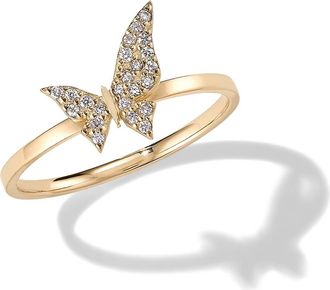 Lana Jewelry 14K Gold Butterfly Ring in Yellow Gold at Nordstrom, Size 6