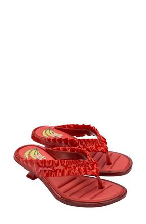 Melissa x Ganni Kitten Heel Flip Flop in Red at Nordstrom, Size 6