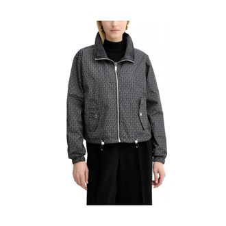 Michael Kors Jassen, Dames, Zwart, XS, Polyester, Reversible Signature Logo Jacket