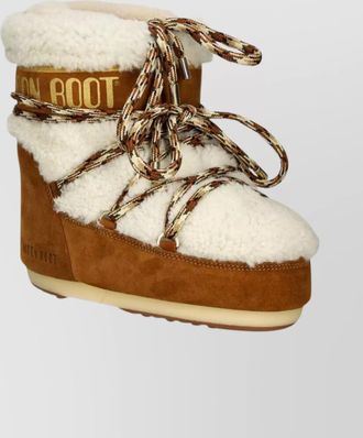 Moon Boot logo design round toe wedge boots