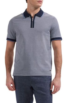 Bugatchi Quarter Zip Polo in Navy at Nordstrom, Size Xx-Large