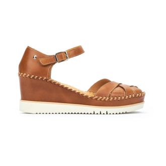 Pikolinos Bruine damessandaal Aguadulce stijl - Dames - Sleehakken - Bruin - 41 EU - Schoenen