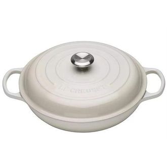 LE CREUSET Cacerola Baja Le Creuset Signature 30cm Hierro Fundido Merengue