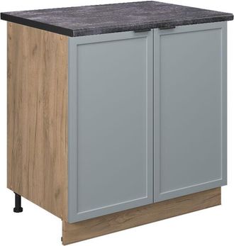 Vicco Armario Bajo Para Fregadero Fame-line, Azul Claro-gris, 80 Cm Con Estante, Et Antracita Vicco