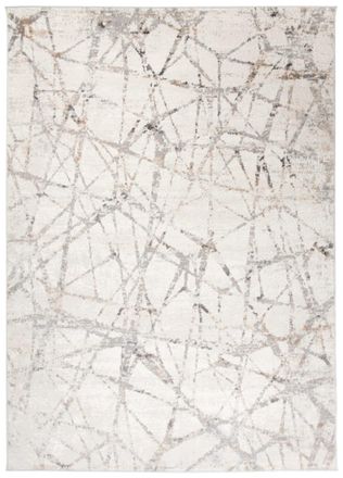 Tapiso Alfombra para sal&oacute;n comedor beige crema gris rayas 140x200