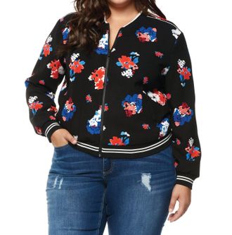 Dex Clothing Zip Up Floral Jacket - Plus In Pattern
