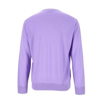 Tom Ford Ultrafine Merino Oversized Crew Neck Jumper - male - Tom Ford - Round-neck Knitwear - Purple - XL - Knitwear